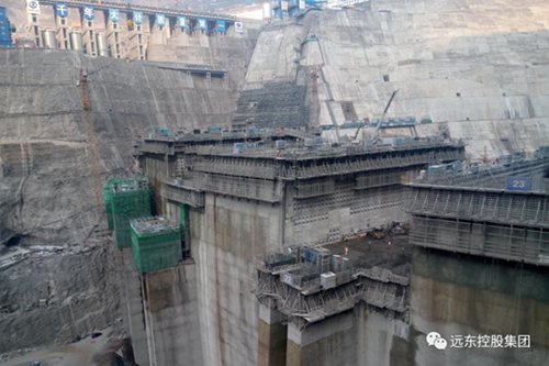 白鶴灘水電站建造現(xiàn)場(chǎng)